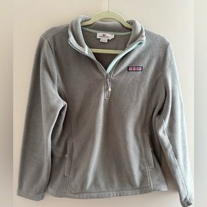 Vineyard Vines Gray Quarter Zip Fleece Size Medium